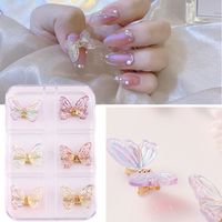 Princess Cute Butterfly Bow Knot Zinc Alloy Nail Decoration Accessories 6 Pieces main image 1