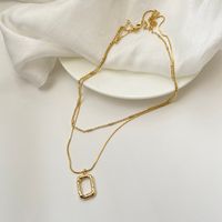 Cobre Chapados en oro de 18k Elegante Señora Cuadrado Collares En Capas main image 3