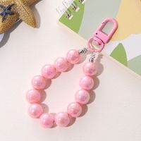 Sweet Solid Color Arylic Plating Bag Pendant Keychain main image 4