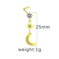 1 Piece Nose Rings & Studs Simple Style Classic Style Heart Shape Butterfly Stainless Steel Titanium Steel Copper Plating Inlay Rhinestones Zircon Gold Plated Nose Rings & Studs main image 4