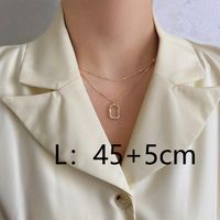 Copper 18K Gold Plated Elegant Lady Square Layered Necklaces sku image 1