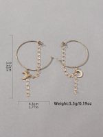 1 Paire Style Simple Style Classique Lune Gland Alliage Boucles D'oreilles Cerceau main image 2