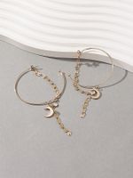 1 Paire Style Simple Style Classique Lune Gland Alliage Boucles D'oreilles Cerceau main image 3