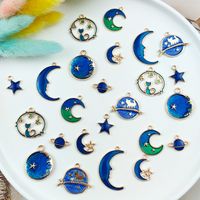 1 Piece 15 * 20mm 19*23mm 20*32mm Metal Star Moon Planet Polished Pendant main image 1