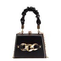 Women's Small Pu Leather Solid Color Classic Style Lock Clasp Handbag main image 5