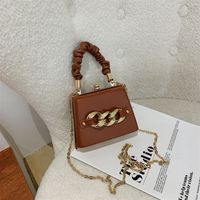 Women's Small Pu Leather Solid Color Classic Style Lock Clasp Handbag sku image 5
