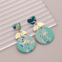 1 Pair Chinoiserie Classic Style Geometric Arylic Zinc Alloy 14K Gold Plated Drop Earrings main image 3