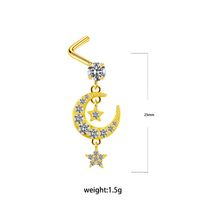 1 Piece Nose Rings & Studs Simple Style Classic Style Heart Shape Butterfly Stainless Steel Titanium Steel Copper Plating Inlay Rhinestones Zircon Gold Plated Nose Rings & Studs sku image 14