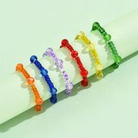 Wholesale Jewelry Simple Style Classic Style Solid Color Artificial Crystal Beaded Rings sku image 1