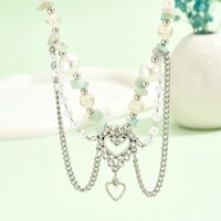 Simple Style Classic Style Heart Shape Zinc Alloy Plating Gold Plated Women's Layered Necklaces sku image 1
