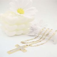 304 Stainless Steel Simple Style Classic Style Cross Pendant Necklace main image 2