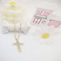 304 Stainless Steel Simple Style Classic Style Cross Pendant Necklace main image 7