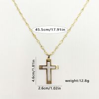 304 Stainless Steel Simple Style Classic Style Cross Pendant Necklace main image 6