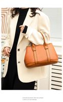 Frau Leder Einfarbig Elegant Quadrat Reißverschluss Handtasche main image 2