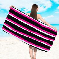 Retro Letter Stripe Flower Beach Towels sku image 5
