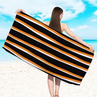 Retro Letter Stripe Flower Beach Towels sku image 4