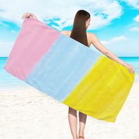 Retro Letter Stripe Flower Beach Towels sku image 6