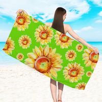 Retro Letter Stripe Flower Beach Towels sku image 3