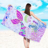 Retro Letter Stripe Flower Beach Towels sku image 12