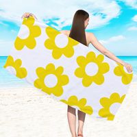 Retro Letter Stripe Flower Beach Towels sku image 13