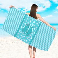 Retro Letter Stripe Flower Beach Towels sku image 17