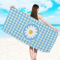 Retro Letter Stripe Flower Beach Towels sku image 19
