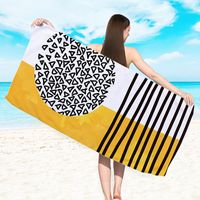 Retro Letter Stripe Flower Beach Towels sku image 18