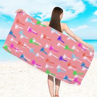 Retro Letter Stripe Flower Beach Towels sku image 21