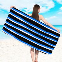 Retro Letter Stripe Flower Beach Towels sku image 28