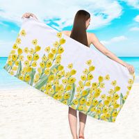 Retro Letter Stripe Flower Beach Towels sku image 26