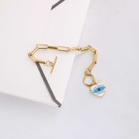 Titanium Steel Gold Plated Simple Style Classic Style Plating Heart Shape Bracelets main image 4