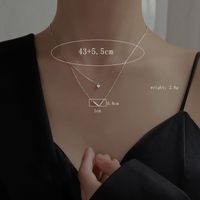 Sterling Silver White Gold Plated Simple Style Classic Style Plating Inlay Solid Color Zircon Pendant Necklace main image 2