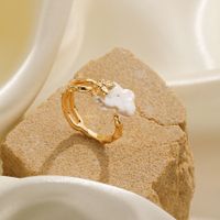 Vacation Butterfly Freshwater Pearl Copper 18K Gold Plated Silver Plated Open Rings In Bulk main image 4