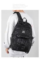 Men's Letter Oxford Cloth Zipper Functional Backpack School Backpack main image 4