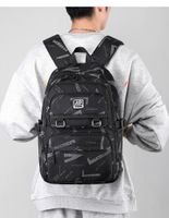 Men's Letter Oxford Cloth Zipper Functional Backpack School Backpack main image 3