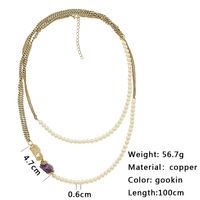 Simple Style Classic Style Solid Color Copper Beaded Plating Gold Plated Women's Sweater Chain sku image 1