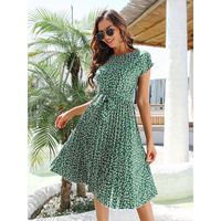Women's Floral Dress Elegant Classic Style Round Neck Short Sleeve Ditsy Floral Midi Dress Casual Holiday main image 7