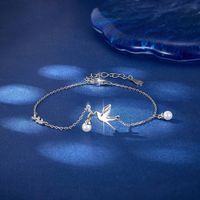 Sterling Silver White Gold Plated Vacation Romantic Plating Inlay Bird Artificial Pearls Zircon Bracelets main image 5