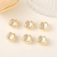 1 Piece 15*13mm 8.5*4.5mm Copper Zircon 18K Gold Plated Irregular Polished Beads main image 4