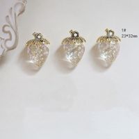 1 Piece Sweet Strawberry Arylic Artificial Crystal Pendant Jewelry Accessories sku image 1
