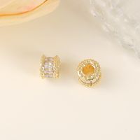 1 Piece 5*7mm 3.5MM Copper Zircon 18K Gold Plated Round Polished Beads Spacer Bars main image 3