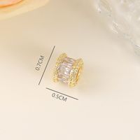 1 Piece 5*7mm 3.5MM Copper Zircon 18K Gold Plated Round Polished Beads Spacer Bars main image 2