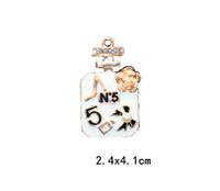 10 PCS/Package 24 * 41mm Zinc Alloy Rhinestones Pearl Flower Bow Knot Perfume Bottle Polished Pendant main image 2