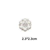 1 Piece 23 * 23mm Zinc Alloy Rhinestones Pearl Flower Decorative Buckle main image 2