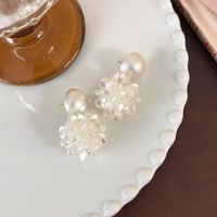 1 Pair Glam Luxurious Solid Color Beaded Resin Drop Earrings main image 6