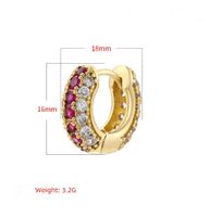 1 Pair IG Style Luxurious Shiny Round Inlay Copper Zircon 18K Gold Plated Earrings main image 2