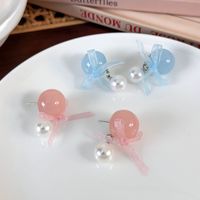 1 Pair Sweet Simple Style Round Patchwork Alloy Resin Drop Earrings main image 1