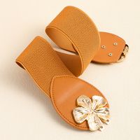 Simple Style Classic Style Solid Color Pu Leather Metal Button Artificial Leather Women's Leather Belts main image 9