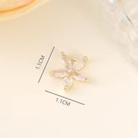 1 Piece 11*11mm Copper Zircon 18K Gold Plated White Gold Plated Flower Polished Pendant main image 2
