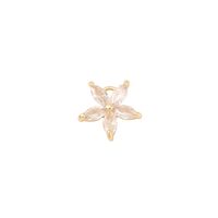 1 Piece 11*11mm Copper Zircon 18K Gold Plated White Gold Plated Flower Polished Pendant main image 8